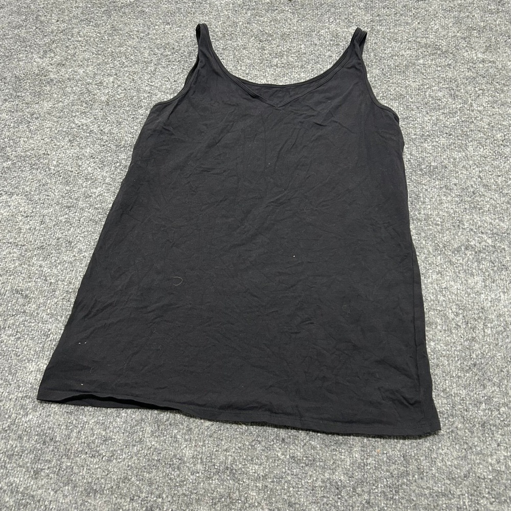Duluth Trading Co Tank Top Womens XL Black Stretch Cotton Scoop Neck Casual